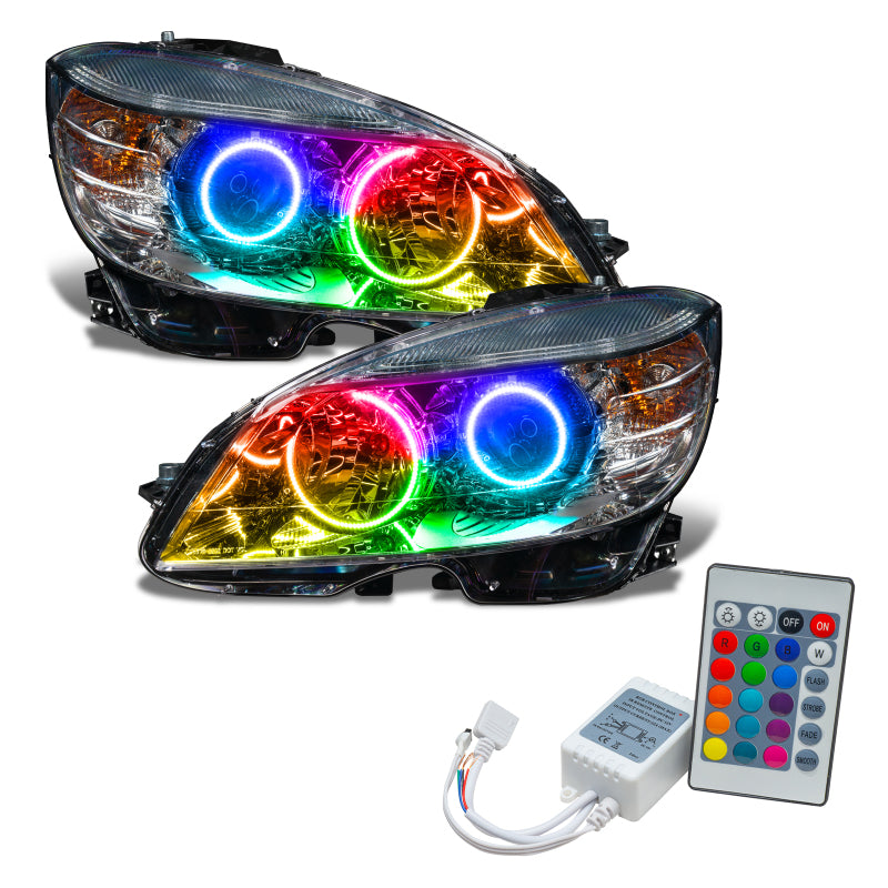 Oracle 08-11 Mercedes Benz C-Class Pre-Assembled Headlights Chrome - ColorSHIFT w/ Simple Controller