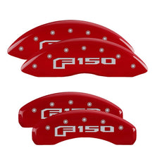 Carica l&#39;immagine nel visualizzatore di Gallery, MGP 4 Caliper Covers Engraved Front &amp; Rear 2015 Ford F-150 Red Finish Silver Characters