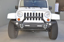 गैलरी व्यूवर में इमेज लोड करें, DV8 Offroad 07-18 Jeep Wrangler JK/JL FS-7 Mid Length Steel Front Bumper w/ LED Lights