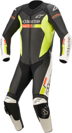ALPINESTARS GP Force Chaser 1-Piece Leather Suit - Black/White/Red Fluo/Yellow Fluo - US 38 / EU 48 3150321-1236-48