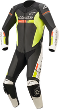 Carica l&#39;immagine nel visualizzatore di Gallery, ALPINESTARS GP Force Chaser 1-Piece Leather Suit - Black/White/Red Fluo/Yellow Fluo - US 46 / EU 56 3150321-1236-56