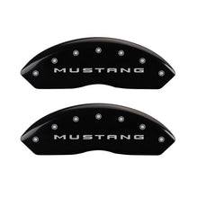 Charger l&#39;image dans la galerie, MGP 4 Caliper Covers Engraved Front 2015/Mustang Engraved Rear 2015/37 Black finish silver ch