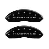 MGP 4 Caliper Covers Engraved Front 2015/Mustang Engraved Rear 2015/37 Black finish silver ch