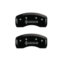 Carica l&#39;immagine nel visualizzatore di Gallery, MGP 4 Caliper Covers Engraved Front &amp; Rear Lincoln Black finish silver ch