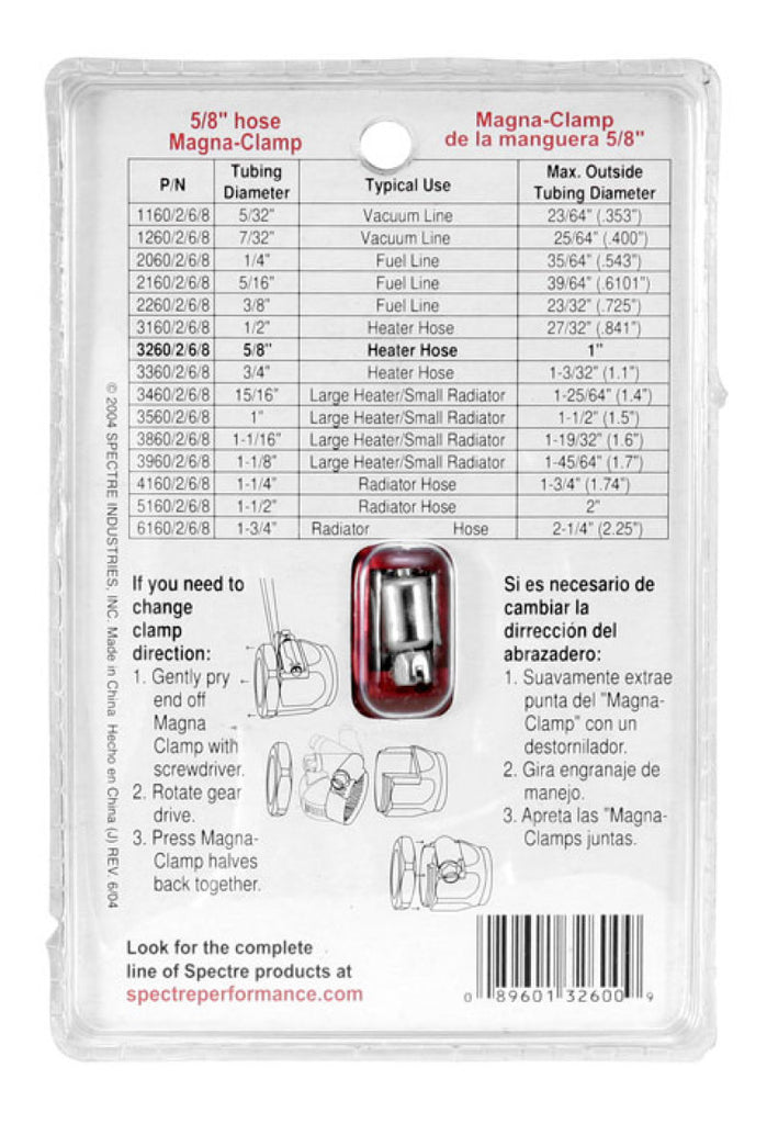 Spectre Magna-Clamp Hose Clamp 5/8in. - Red/Blue
