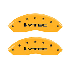 MGP 4 Caliper Covers Engraved Front & Rear i-Vtec Yellow finish black ch