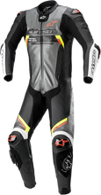 Load image into Gallery viewer, ALPINESTARS Missile Ignition v2 1-Piece Suit - Metallic Gray/Black/Yellow/Red Fluorescent - US 42 / EU 52 3150222-9135-52