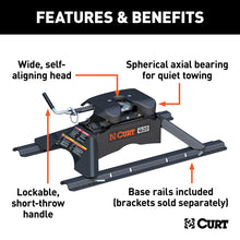 Carica l&#39;immagine nel visualizzatore di Gallery, Curt Q20 5th Wheel Hitch w/Rails