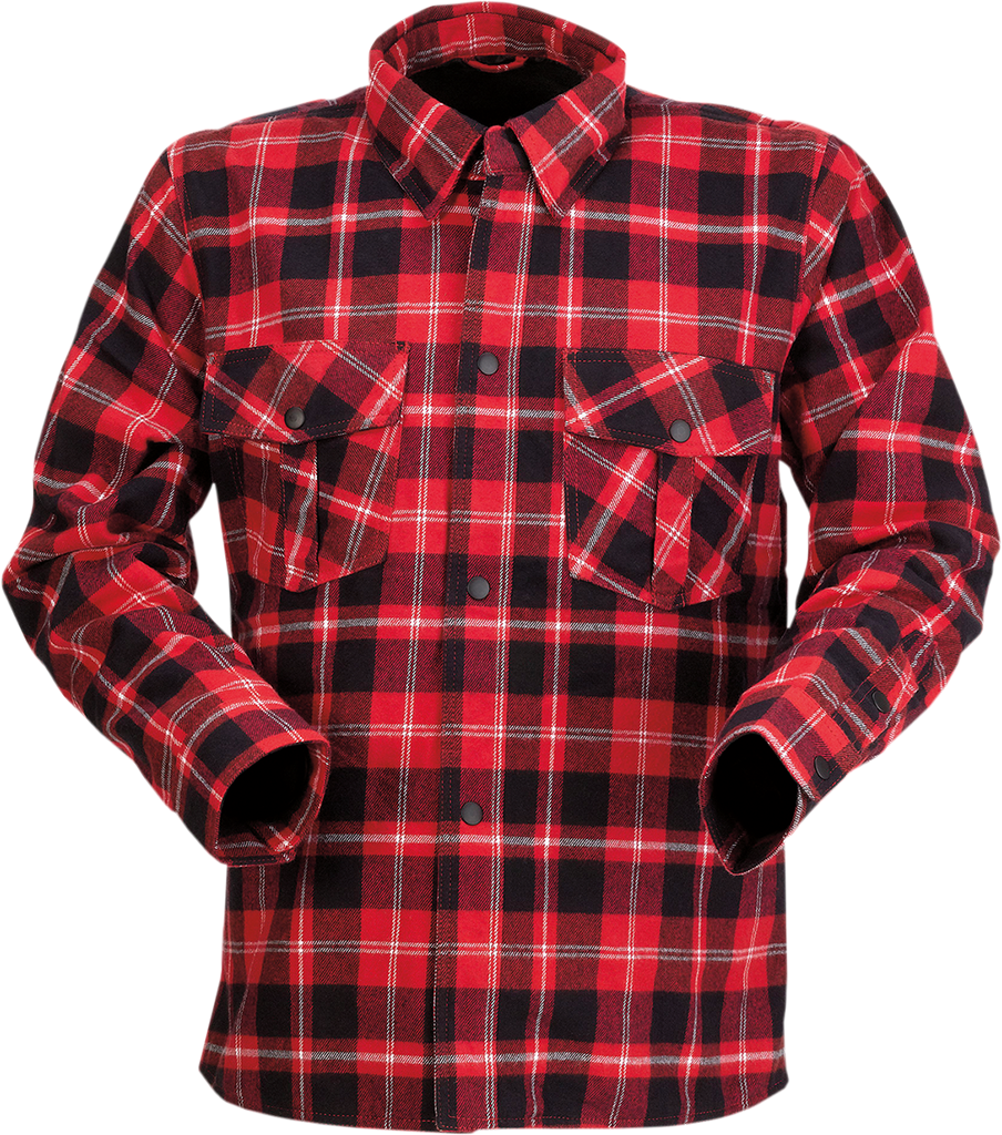 Z1R Duke Plaid Flannel Shirt - Red/Black - 4XL 3040-3055