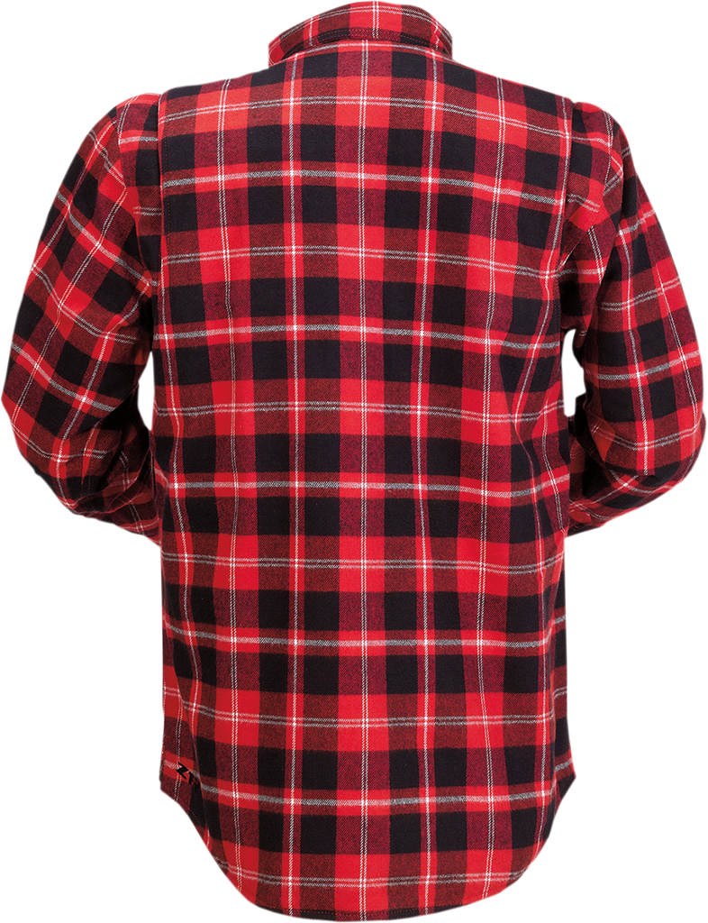 Z1R Duke Plaid Flannel Shirt - Red/Black - 4XL 3040-3055