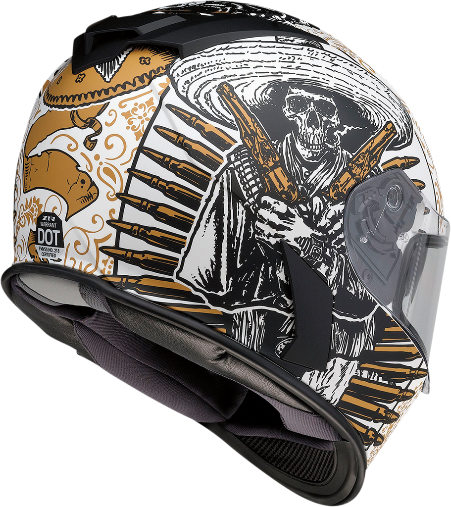 Z1R Warrant Helmet - Sombrero - White/Gold - Large 0101-14167