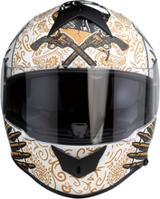 गैलरी व्यूवर में इमेज लोड करें, Z1R Warrant Helmet - Sombrero - White/Gold - 2XL 0101-14169