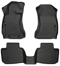 Carica l'immagine nel visualizzatore di Gallery, Husky Liners Subaru 12-14 Impreza/2015 WRX/STi WeatherBeater Combo Front&amp;2nd Row Black Floor Liners