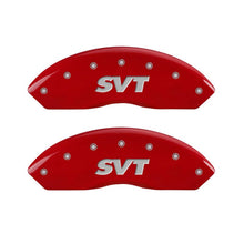 Cargar imagen en el visor de la galería, MGP 4 Caliper Covers Engraved Front &amp; Rear SVT Red finish silver ch