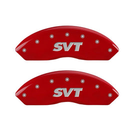 MGP 4 Caliper Covers Engraved Front & Rear SVT Red finish silver ch