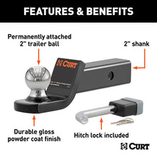 Carica l&#39;immagine nel visualizzatore di Gallery, Curt Towing Starter Kit w/2in Ball (2in Shank 7500lbs 2in Drop)
