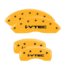 Cargar imagen en el visor de la galería, MGP Front set 2 Caliper Covers Engraved Front Honda Yellow finish black ch