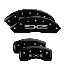 Laden Sie das Bild in den Galerie-Viewer, MGP 4 Caliper Covers Engraved Front &amp; Rear Edge Black finish silver ch