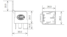 गैलरी व्यूवर में इमेज लोड करें, Hella Relay Mini Power Iso 4 Pole 12V Spst Res Bkt