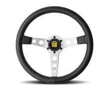 Charger l&#39;image dans la galerie, Momo Prototipo Steering Wheel 350 mm - Black Leather/White Stitch/Brshd Spokes