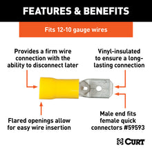 Carica l&#39;immagine nel visualizzatore di Gallery, Curt Male Quick Connectors (12-10 Wire Gauge 100-Pack)