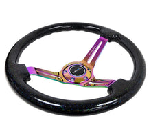 गैलरी व्यूवर में इमेज लोड करें, NRG Reinforced Steering Wheel (350mm / 3in. Deep) Blk Multi Color Flake w/ Neochrome Center Mark