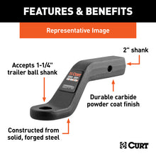 Carica l&#39;immagine nel visualizzatore di Gallery, Curt Forged Ball Mount (2in Shank 17000lbs 4in Drop 8-1/2in Long)