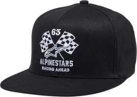 ALPINESTARS Double Check Flat Bill Hat - Black/White - Small/Medium 1212812301020SM