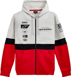 ALPINESTARS Position Zip Hoodie - Silver/Black/Red - 2XL 12125302210962X