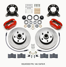 गैलरी व्यूवर में इमेज लोड करें, Wilwood Forged Dynalite-M Front Kit 11.30in 1 PC Rotor&amp;Hub Red 1965-1969 Mustang Disc &amp; Drum Spindle