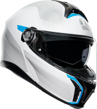 Laden Sie das Bild in den Galerie-Viewer, AGV Tourmodular Helmet - Frequency - Light Gray/Blue - Small 211251F2OY00610