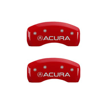 Cargar imagen en el visor de la galería, MGP 4 Caliper Covers Engraved Front &amp; Rear Acura Red Finish Silver Char 2017 Acura ILX