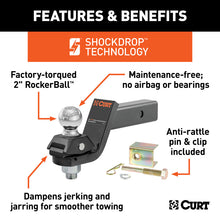 Carica l&#39;immagine nel visualizzatore di Gallery, Curt RockerBall 3in Drop Cushion Hitch Trailer Ball