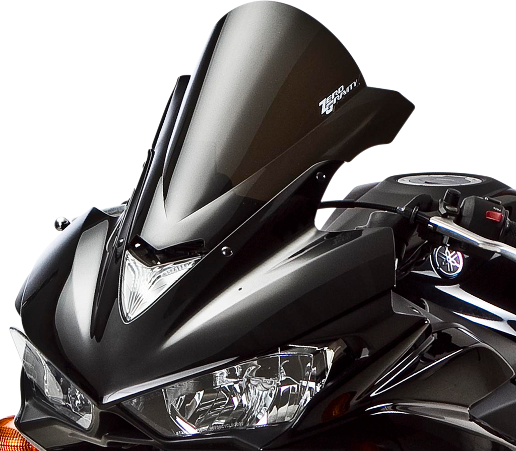 ZERO GRAVITY Double Bubble Windscreen - Dark Smoke - YZF-R3 16-553-19