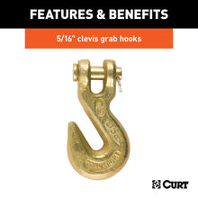 Load image into Gallery viewer, Curt 20ft Transport Binder Safety Chain w/2 Clevis Hooks (18800lbs Yellow Zinc)