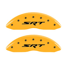 Laden Sie das Bild in den Galerie-Viewer, MGP 4 Caliper Covers Engraved Front &amp; Rear Srt Yellow Finish Black Char 2006 Jeep Commander