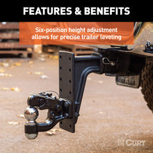 Load image into Gallery viewer, Curt Adjustable Pintle Mount (2-1/2in Shank 20000lbs 12-1/2in High 10-3/4in Long)