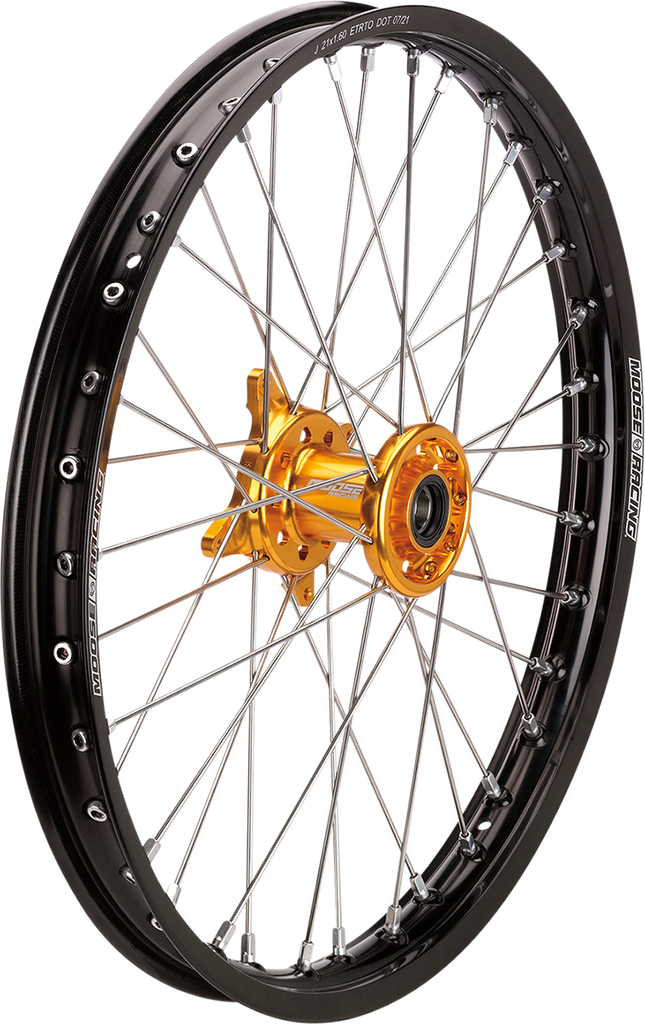 MOOSE RACING SX-1 Complete Wheel - Front - Black Wheel/Gold Hub - 21" x 1.60" CF-16021BKBU
