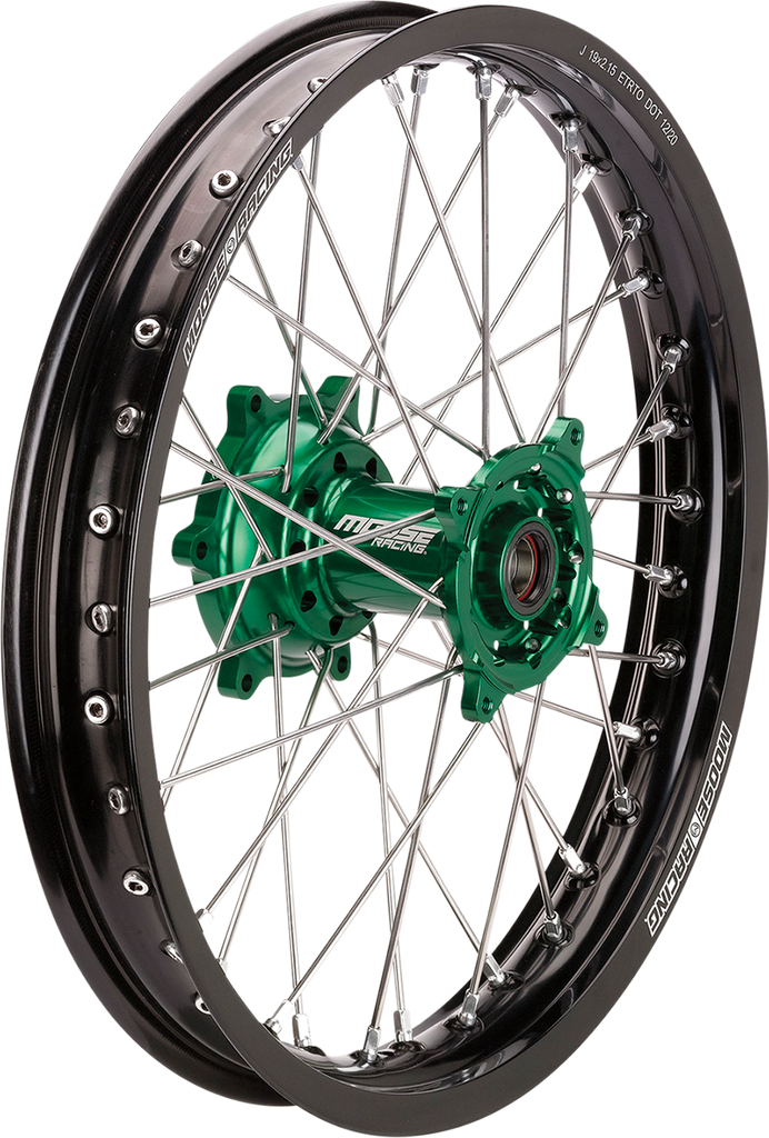 MOOSE RACING SX-1 Complete Wheel - Rear - Black Wheel/Green Hub - 18" x 2.15" KR-21518BKGN