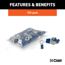 Carica l&#39;immagine nel visualizzatore di Gallery, Curt Ring Terminals (16-14 Wire Gauge 10 Stud Size 100-Pack)