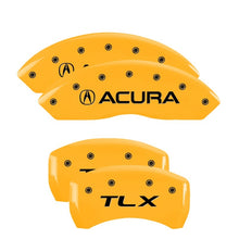 Charger l&#39;image dans la galerie, MGP 4 Caliper Covers Engraved Front Acura Engraved Rear TLX Yellow finish black ch