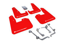 Carica l'immagine nel visualizzatore di Gallery, Rally Armor V2 08-11 STI (hatch only) / 11 WRX (hatch only) UR Red Mud Flap w/ White Logo