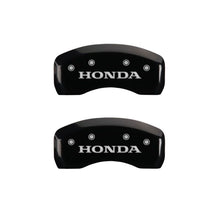 Charger l&#39;image dans la galerie, MGP 4 Caliper Covers Engraved Front &amp; Rear Honda Black finish silver ch