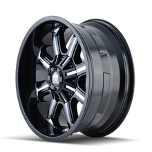 Cargar imagen en el visor de la galería, Mayhem 8102 Beast 17x9 / 6x135 BP / -12mm Offset / 106mm Hub Black w/ Milled Spokes Wheel