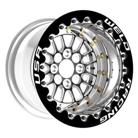 Weld Tuner Import Drag 13x11 / 4x100mm BP / 4.5in. BS Black Center Black Double Beadlock MT Wheel