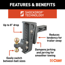 Carica l&#39;immagine nel visualizzatore di Gallery, Curt Rebellion XD 2.5in Cushion Hitch Ball Mount