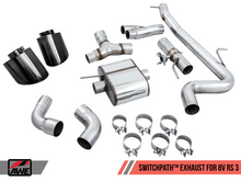 Cargar imagen en el visor de la galería, AWE Tuning 17-19 Audi RS3 8V SwitchPath Exhaust w/Diamond Black RS-Style Tips