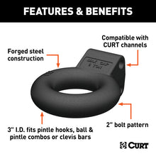Load image into Gallery viewer, Curt Channel-Style Lunette Eye (12000lbs 3in I.D. Black)