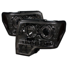 Carica l&#39;immagine nel visualizzatore di Gallery, Spyder Ford F150 09-14 Projector Headlights Halogen Model- LED Halo LED Smke PRO-YD-FF15009-HL-SM