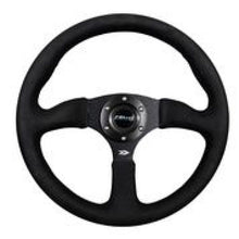 Charger l&#39;image dans la galerie, NRG Reinforced Steering Wheel (350mm / 2.5in. Deep)Blk Alcantara Comfort Grip w/4mm Matte Blk Spokes